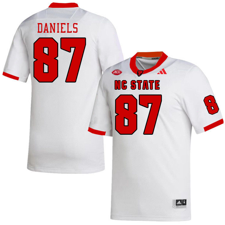 Men #87 Dante Daniels NC State Wolfpack College Football Jerseys Stitched-White